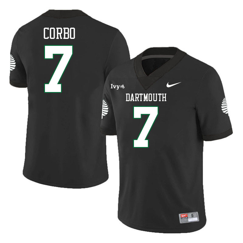 Dartmouth Big Green #7 Chris Corbo College Football Jerseys,Uniforms Stitched-Black